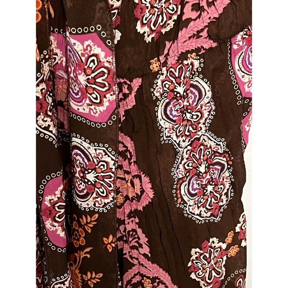 Boho Polyester Design Bay Studio Career Size Small Top Brown Blouses For Women - Picture 6 of 16